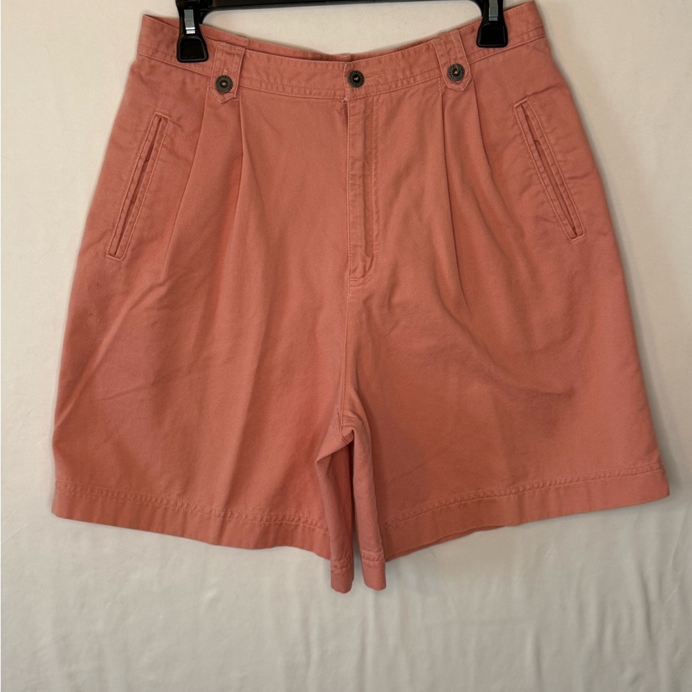 Vintage Lizsport High-Waist Coral Cotton Women's Shorts